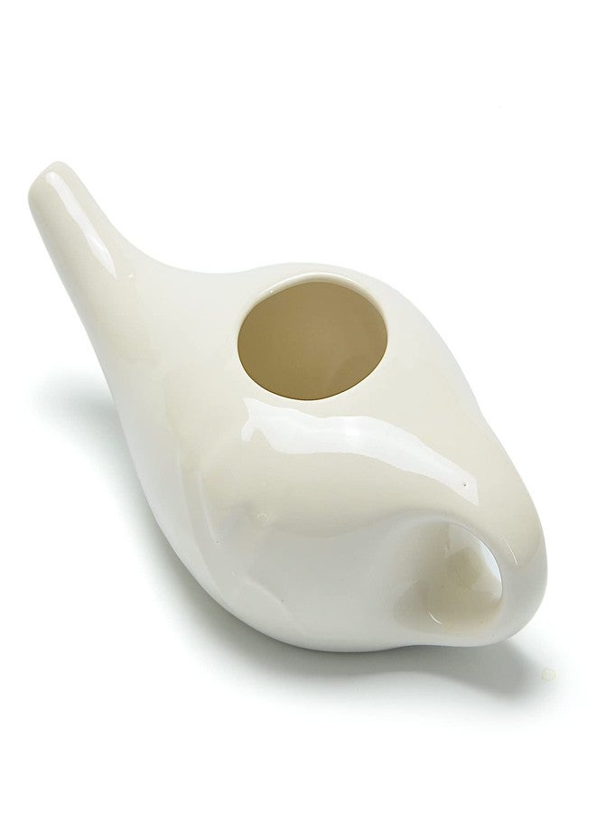 Roe & Moe Ceramic Neti Pot for Nasal Sinus Cleansing Wash Irrigation Relief - Microwave and Dishwasher Safe - Classic - Image 2